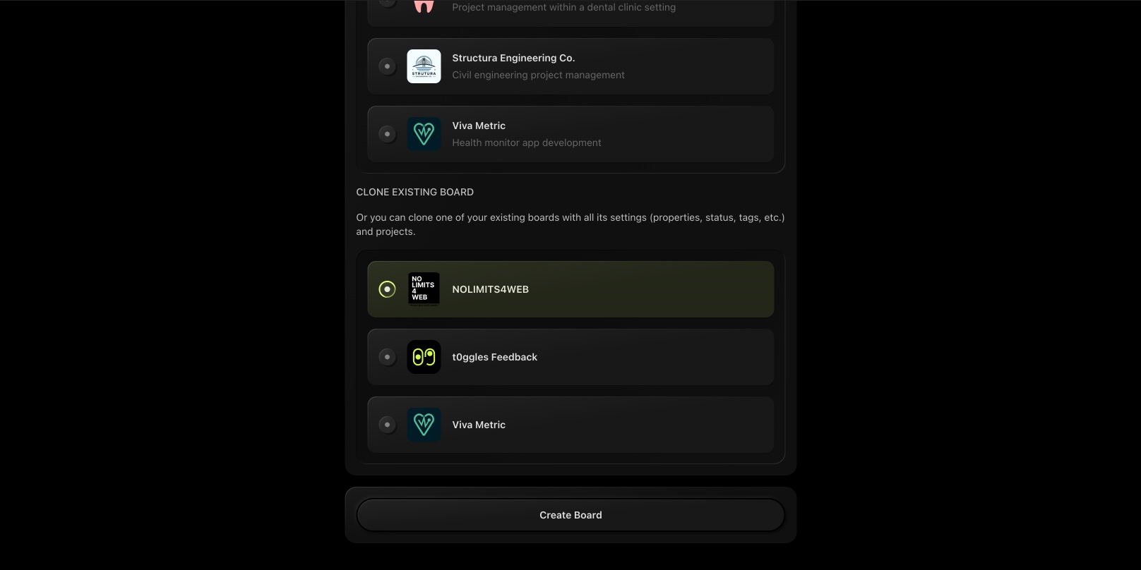 Clone Your Boards - Faster Project Setup in t0ggles