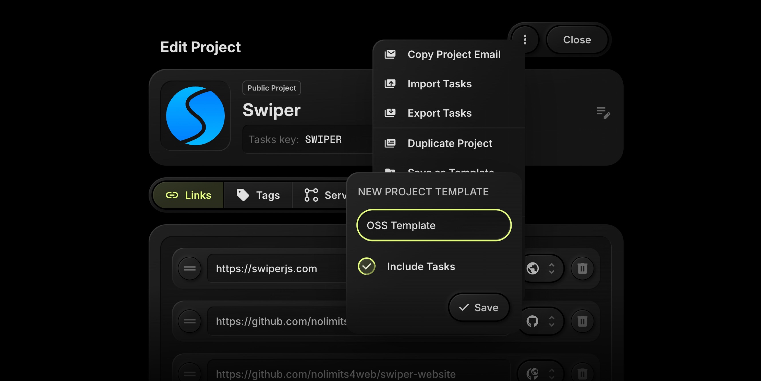 Project Templates Can Now Include Tasks